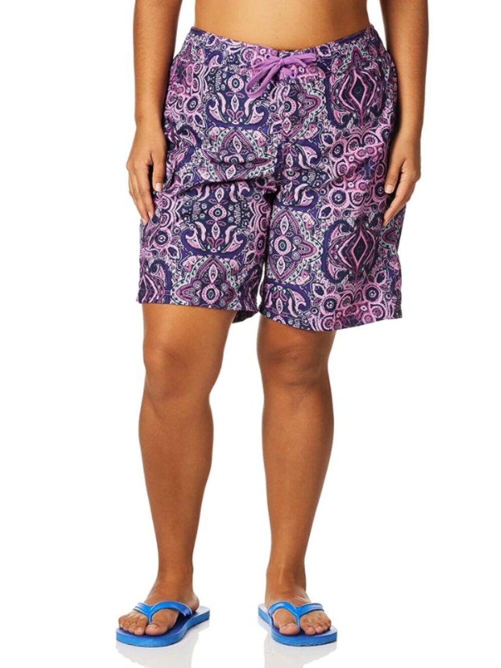 Kanu Surf Women's UPF 50+ Active Purple Geo Pattern Swim Board Shorts Size 3X